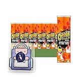 Cheetos Minis - Lavinia Essentials Bundle: 12-Pack of Flamin' Hot Flavored Snack Chips 3.62oz Can + 1 Utility Prop.