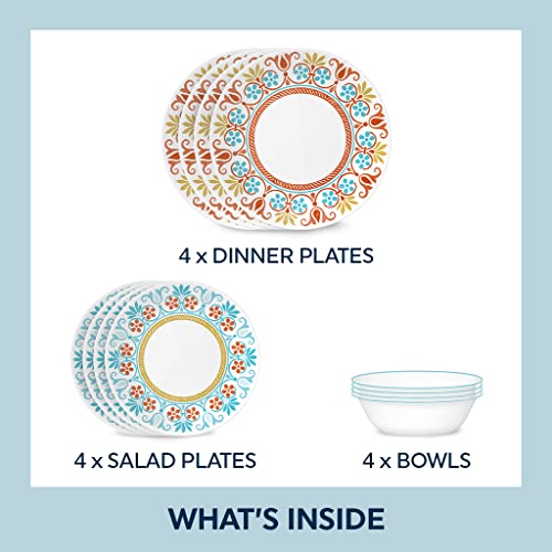 Corelle Terracotta Dreams Dinnerware Set For 6, 18 Pieces & Global Collection Vitrelle 12-Piece Dinnerware Set, Terracotta Dreams #TOP5