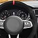 MEWANT Hand Sewn Steering Wheel Cover Wrap for Golf 7 GTI 2013-2020/Polo GTI 5/6 2014-2021/Arteon/Tiguan/Touran/T-ROC/Jetta/Passat/Passat Variant