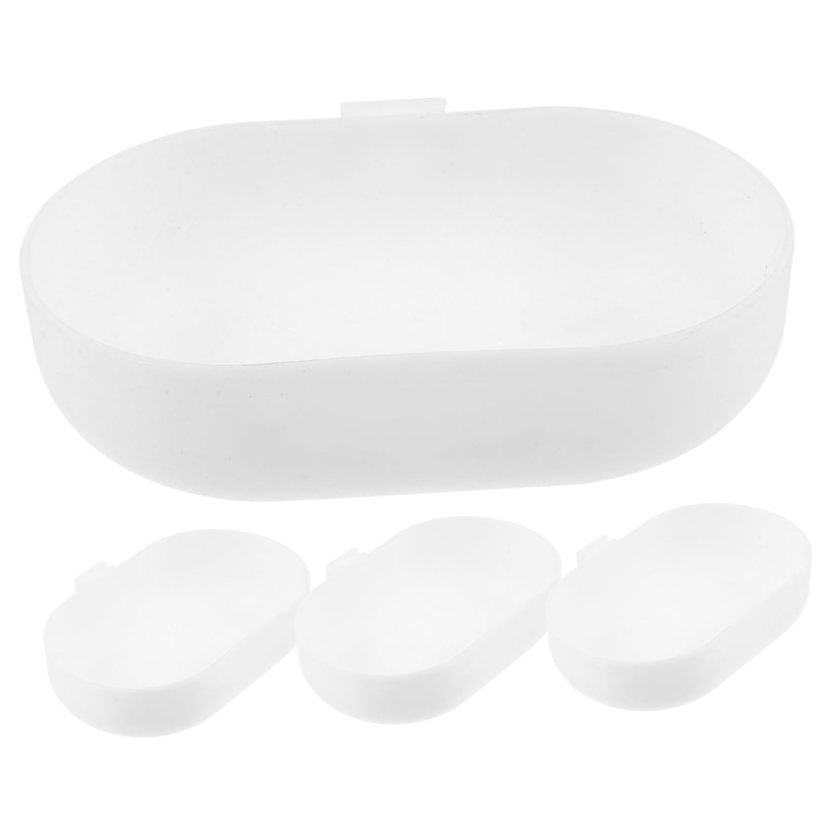 POPETPOP 5 Set Bagno per Uccelli Accessori Pappagalli Accessori per Pappagalli Pratica Vasca da Bagno A Pappagallo Vasca da Bagno A Gabbia per Pappagalli Plastica Bianca 5 Pezzi * 5