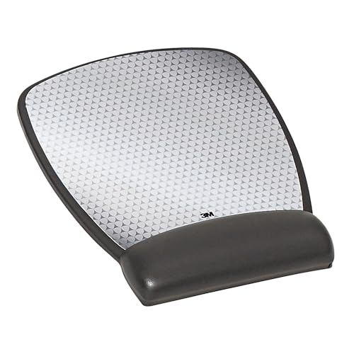 3M Precise Mouse Pad with Wrist Rest, Soothing Comfort with Durable, Easy to Clean Leatherette Cover, Optical Mouse Performance, 8.6' x 6.8', Black (MW309LE),Gel