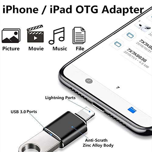 Image of USB OTG for iPhone /ipad, Lightning OTG Pendrive Adapter Compatible with I-OS and Later, USB Female Support Connect USB Flash Drive, Keyboard, Mouse
