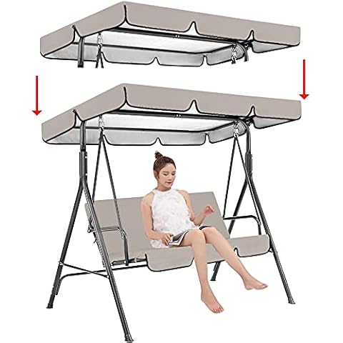 Patio Swing Canopy Replacement Garden Hammock Cover,Waterproof 210D Oxford Swing Replacement Top Cover,2-3 Seater Furniture Covers for Garden Swing Outdoor Cover