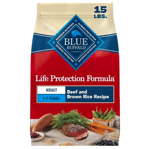 Blue Buffalo Life Protection Formula Natural Adult Dry Dog Food, Beef and Brown Rice 15-lb