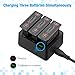Powerextra Battery Charger Kit Compatible with DJI OSMO 3X Battery and 3-Channel Rapid Charger for DJI OSMO Action Camera