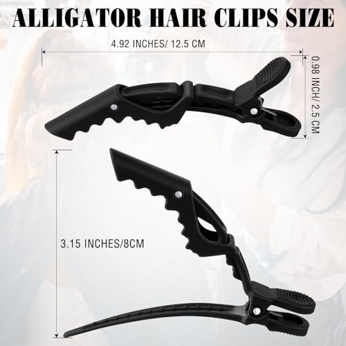 Havawish 12 Pzas Pinzas de Cocodrilo para Cabello Negro miniatura 2