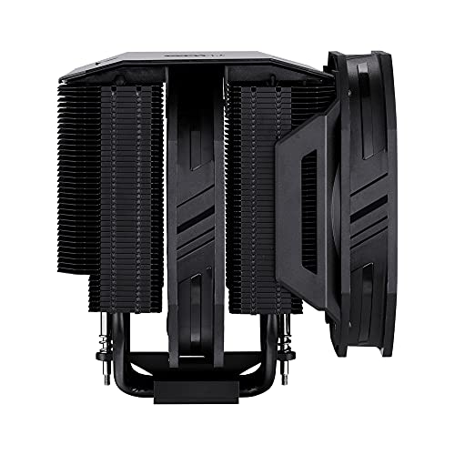 MasterAir MA624 Stealth Dissipatore CPU - Radiatore Doppia Torre, Ventole Push-Pull SickleFlow 140 V2, 6 Tubi Calore, RAM Illimitata, Finitura Nera Opaca – Presa Compatibilità Universale - Sistema di raffreddamento - Immagine 6