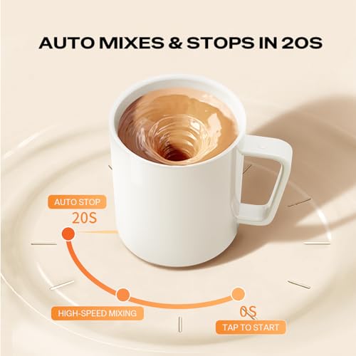 Taza automática automezcladora recargable 12.85oz blanca miniatura 2