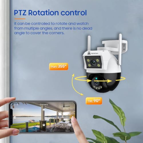 Image of ApnaCam 4K 8MP Dual Lens PTZ CCTV Camera - 4G LTE Outdoor Security Camera, AI Motion Detection, 355 Rotation, Color Night Vision, 2-Way Talk, IP66 Waterproof