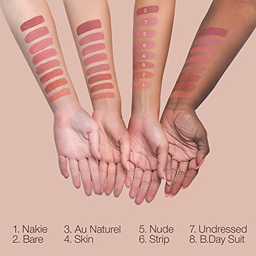 Palladio Long-Wear Cream Lip Color Liquid Lipstick, Transfer Proof High Intensity Color Pigment, Smooth Lightweight Formula, Cream Color Matte Finish, All Day Wear (Undressed) #TOP3