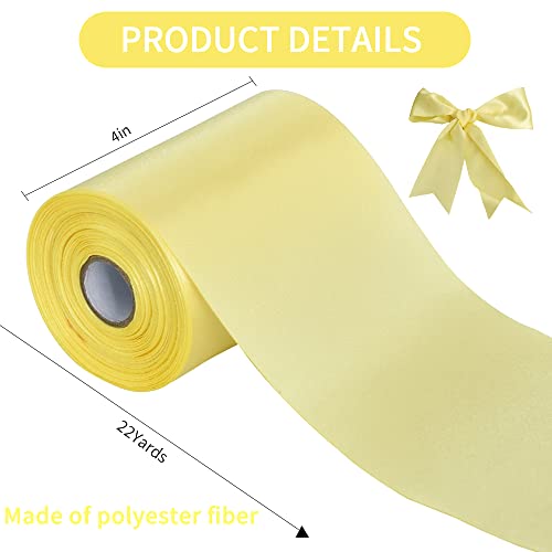 TONIFUL Canary Yellow Wide Satin Ribbon - Image 2