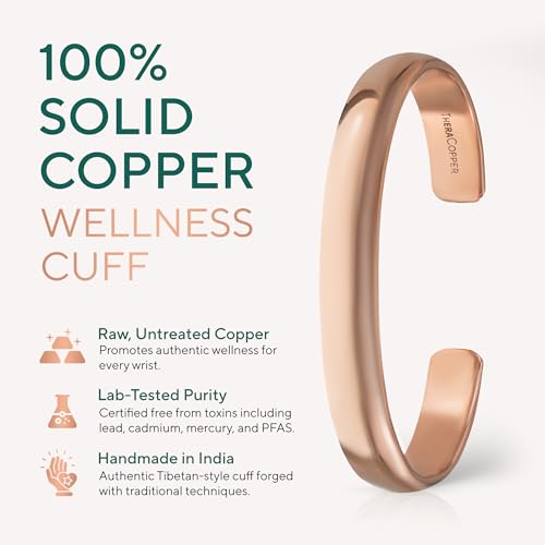 Copper Bracelet for Men & Women — 100% Pure Copper Bracelets — Raw, Solid & Uncoated Authentic Handmade Tibetan Bracelet Cuff Bangles2