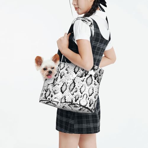Sac de transport en peau de serpent imprimé pour chat, chien et lapin