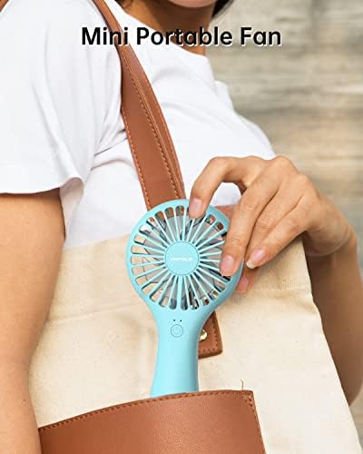 Tripole Mini Handheld Fan, 5000mAh Rechargeable Battery Portable Fan, 7-15H Personal Pocket Fan, 2 Speed Small USB Electric Fan for Stylish Women Men Indoor Outdoor Travel Camping Shopping Sport, Blue