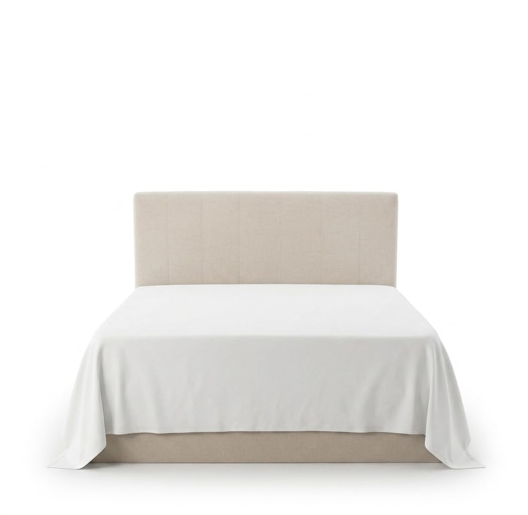 AL NAZ Flat Sheet in 100% Egyptian Cotton 200 Thread Count Soft and Washable Flat Bed Sheet (White, Double)