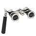 OPO Opera Theater Horse Racing Glasses Binocular Telescope with Handle (Black with Silver Trim) 3X25