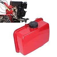 Kraftstofftank 5.5L Große Road Cutting Kraftstoffbehälter Baugruppe mit Ölschlauch, Red Iron Benzinöltank für 186F 188F 192F 195F Rasenmäher