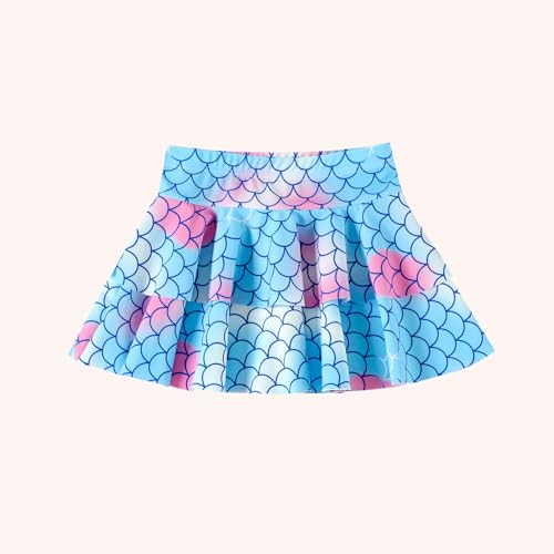 Image of DREAM BUS Toddler Girls One Piece Criss-Cross Straps Swimsuits with Tiered Ruffle Skirt Girls Bathing Suit Summer Swimwear