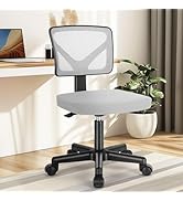 DUMOS Armless Desk Chairs with Wheels, Ergonomic Adjustable