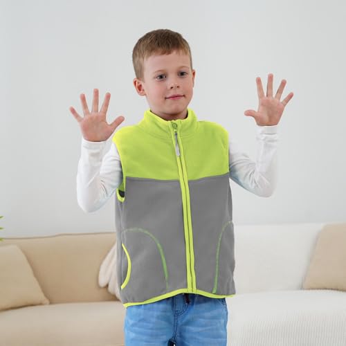 Boys Full Zip Polar Fleece Vest Sleeveless Outwear Warm Jacket with Pockets4