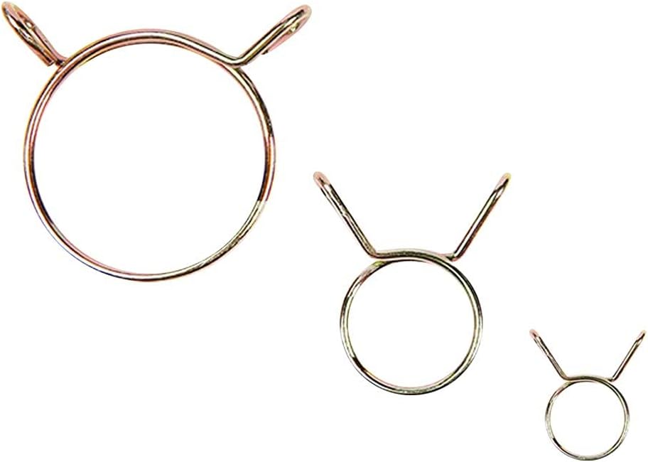 YOFASEN Pipe Clamps - Premium Quality Spring Clip Fuel Line Hose Water Pipe Air Tube Clamps Fastener Set, Package2, Gold