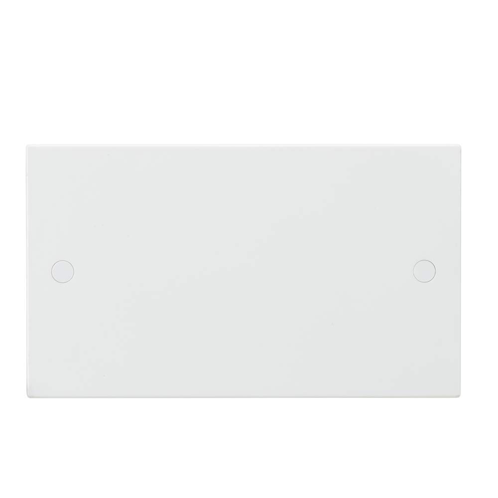 Knightsbridge White Square edge Plastic 2G Blanking Plate