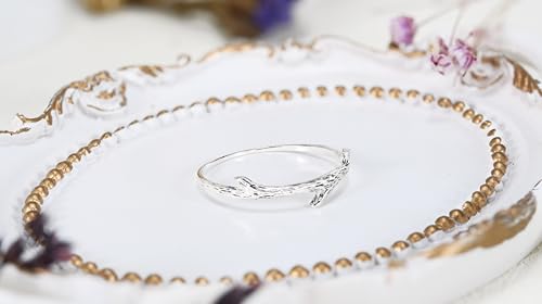 AeraVida Everyday Nature's Tree Branch Sterling Silver Ring | Delicate Women's Wedding Bands | Chic Comfort Fit Fashion Statement | Sizes 6-112