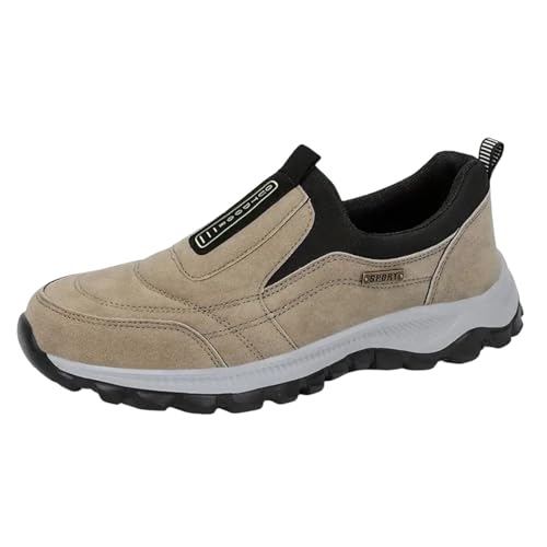 Orthopedic Shoes Men's Slip-On Lightweight Work Shoes for Outdoor Hiking Waterproof Canvas Walking Shoes with Arch Support
