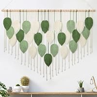 Tenture Murale Grande Boho Chic Intissé Tapisserie Feuille Art Coton