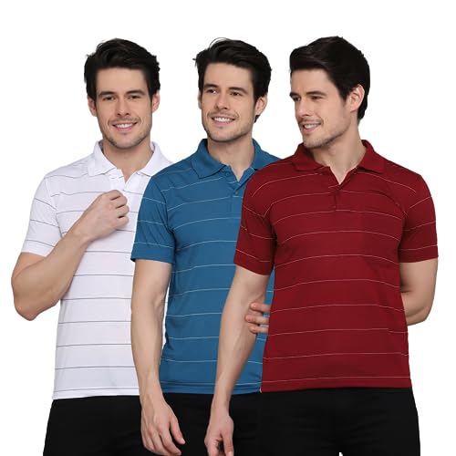 Image of INKKR Striped Polo Neck T-Shirt Dora Combo