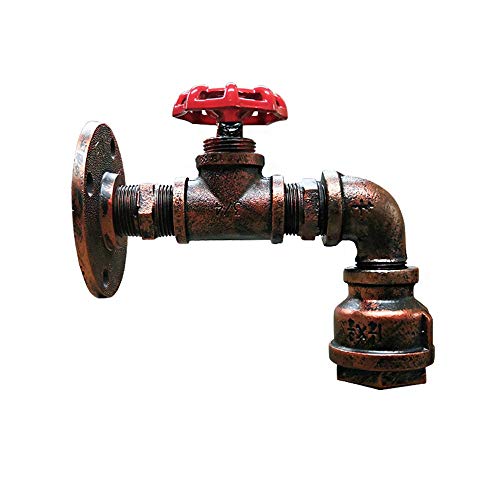 Lampe murale pipe d'eau industrielle E26 en métal noir pour loft et bar - 3