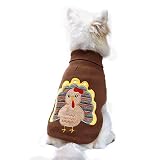 Hotumn Dog Sweater with Hole Thanksgiving Classic Knitwear Pup Dog Shirts Turkey Pattern Dog Dress W