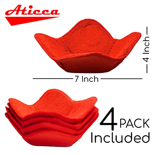 Aticca Microwave Bowl Holders For Hot Food Set Of 4 Bowl Potholders Soup Bowl Cozy Bowl Hot Pads Hot Bowl Holder Multipurpose Hot Heat Proof Plate Holder Pot Holders For Bowls #TOP1