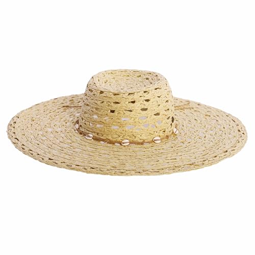 AMICHI | Sombrero para Mujer Marie de Fibras Naturales Trenzadas y Conchas