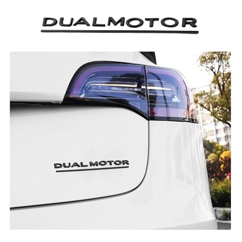 Image of Tesla Emblem Model Y Tesla Dual Motor Black Emblem Cover for Model Y Model 3 Model X Accessories 2025 2024 2023 2022-2012 Tesla Decal Stickers Performance Logo Matte Black
