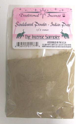 Sandalwood Powder - Pure Indian - 1/2 Ounce - Natural Wood Incense