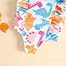Baby Kids Girls One Pieces Swimsuit Ruffles Cartoon Fish Scale Dinosaur Flamingo Swimwear Bathing Sunsuit