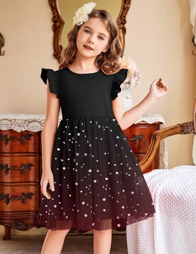 Image of Arshiner Toddler Tutu Dress Little Girls Fluffy Summer Dresses Casual Party Tulle Sundress for Kids 2-6Y