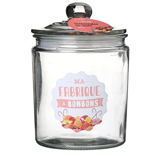 Urban Living CONSERVATION - CANDY BAR - BONBONNIERE EN VERRE DECORE 1900ML DIAM14CM X H21CM