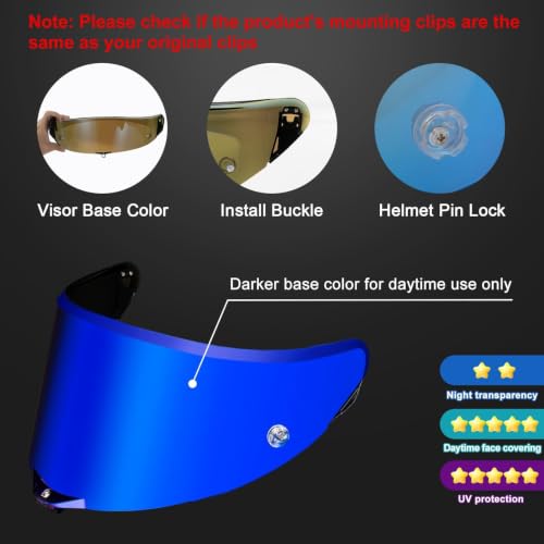 Image of PSLER Pista GP RR visor - Pista Helmet Visor Motorcycle Face Shield Replacement for Pista GPR CORSA-R Pista GPRR RACE 3,Deep Blue