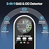 NICGOL 5-in-1 Gas Leak Detector & Carbon Monoxide Detectors Plug in, Portable Carbon Monoxide Detector with Brightness & Volume Adjustment Temperature & Humidity, Battery Backup for Home/RV/Travel