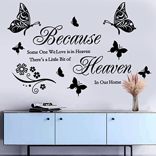 Wall Decor Stickers Quotes Saying Wall Decals Because Someone We Love Is In Heaven Decal Peel And Stick Lettering Words Wall Art Decals Vinyl Inspirational Religious Wall Sticker For Home Family Room Decor. #TOP5