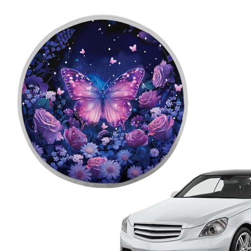 Image of Sunset Scenery Steering Wheel Sunshade Car Interior Design Sun Shade for UV Protection Removable Automotive Accessories Easy Installation Universal Vehicle Accessories