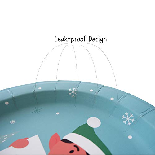 Partay Shenanigans Paper Plates - 60-Count 8" x 8" Disposable Christmas Party Supply Dessert Plates in 6 Designs - Reindeer, Santa, Polar Bear, Elf, Gingerbread House, Nutcracker – Image 4