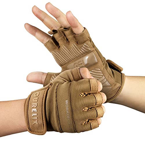 CURELIX Workout Gloves for Men and Women, Full Palm Protection Exercise Gloves for Weight Lifting, Gym, Training, Cycling, Breathable and Comfy fit (WG-2-S)