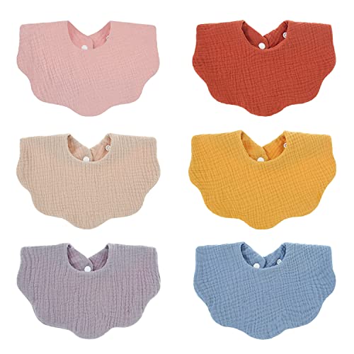 Image of DOSMINE Muslin Baby Bibs for Drooling and Teething Newborn Drool Bibs for Baby Girl Boy