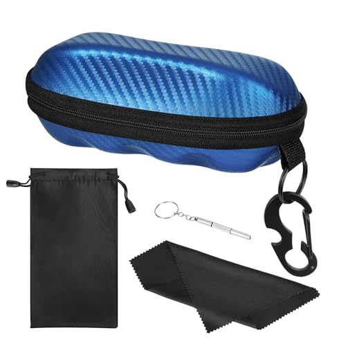 Image of MoKo Semi Hard Shell Sunglasses Case, Unisex Protective Eyeglass Case Glasses Case Holder with Metal Hanging Hook