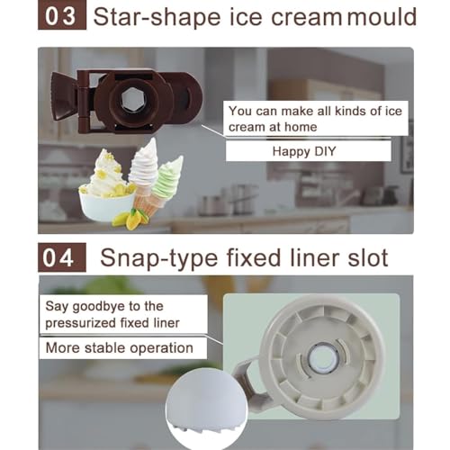 Automatische Softeismaschine, 1 l, tragbarer elektrischer Eismixer for Zuhause, Dessert-Einfrieren, Joghurt-Sorbet-Maschine, abnehmbar und leicht zu reinigen, for gefrorenen Joghurt, Gelato, Sorbet – Bild 7