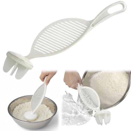 A Japanese-style paddle that lets you wash and strain rice without ever getting your hands wet — solves a real, specific annoyance elegantly.
