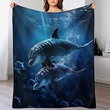Delphin Decke Weich Und Warme Fleecedecke Für Bett Couch, Flannel Decken Als Sofadecke Wohndecke Oder Tagesdecke, 130×180cm